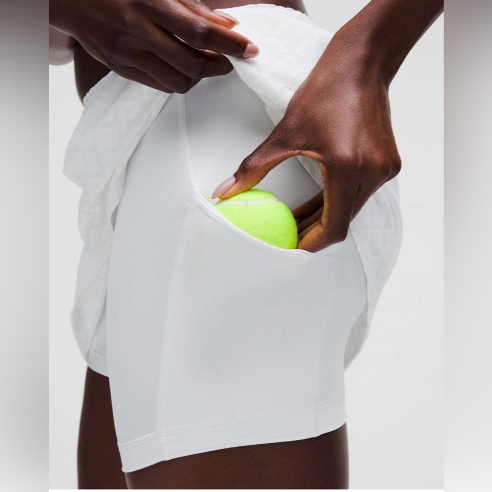 Lululemon Athletica NWT White Textured Mesh Tennis Skirt - Picture 4 of 7